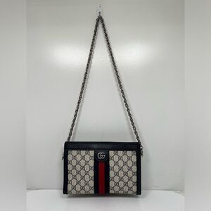 Gucci Ophidia Medium Shoulder Bag GG Supreme Chain Strap